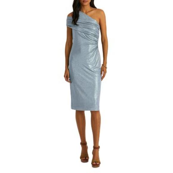 Lauren Ralph Lauren Shimmer Drape Cocktail and Party Dress Size 12 - Picture 1 of 3